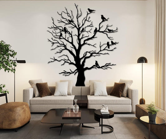 Birds On Metal Tree Wall Art